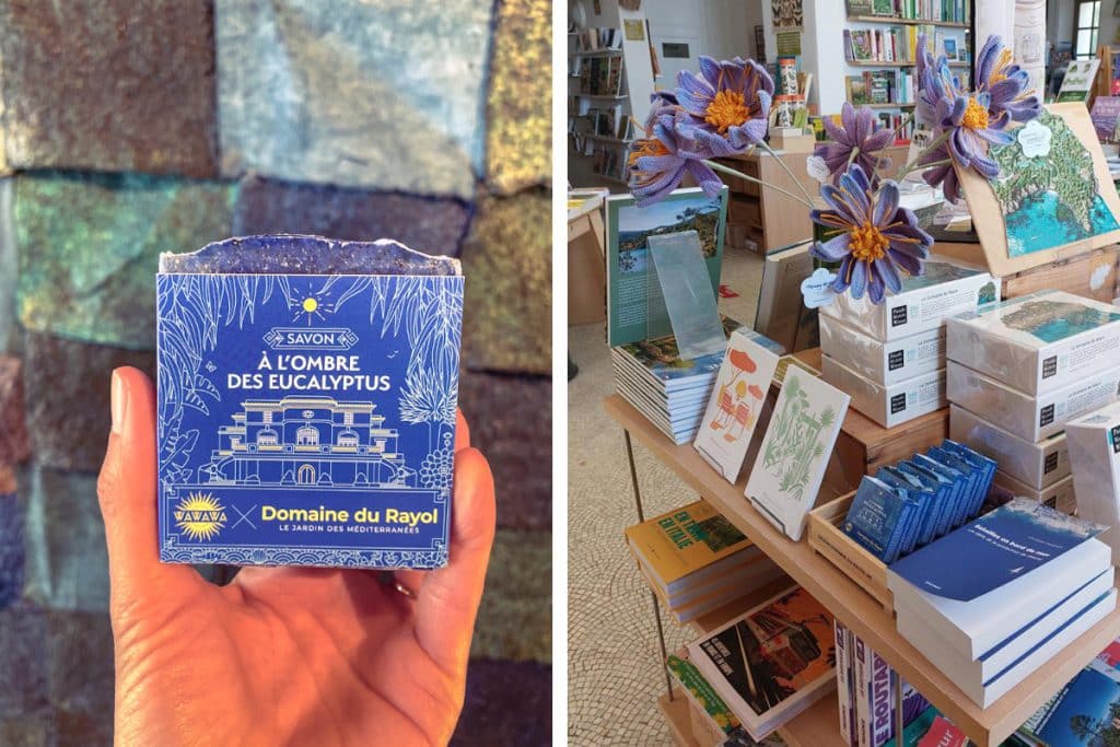 Le savon saponifié à froid à l'eucalyptus, dans la boutique du Domaine du Rayol.