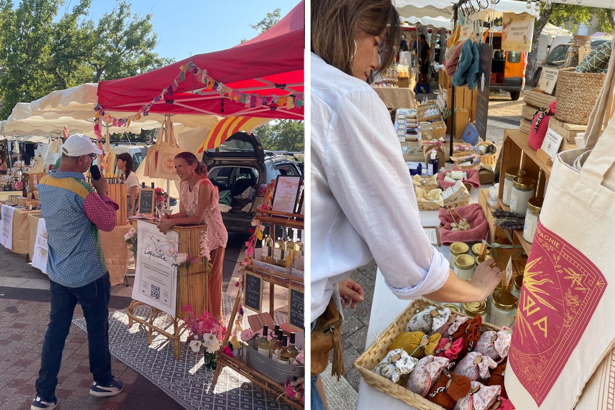 Le Marché des producteurs aux Salles-Sur-Verdon, près du lac de Sainte-Croix